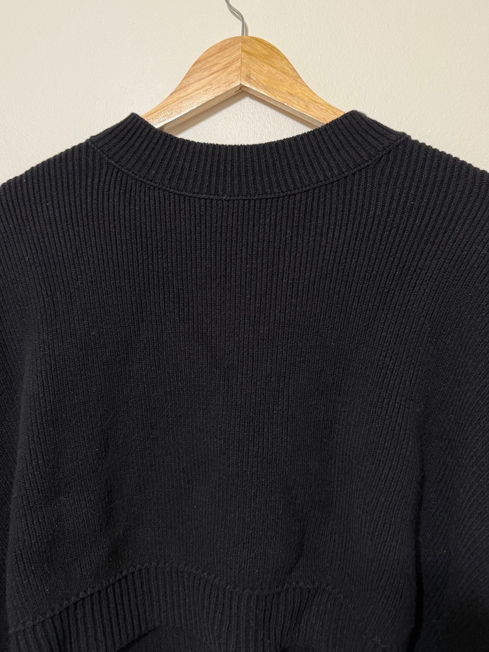 Free People Easy Street Crop Pullover Sweater Size Small Black Oversized Knit - Picture 4 of 10